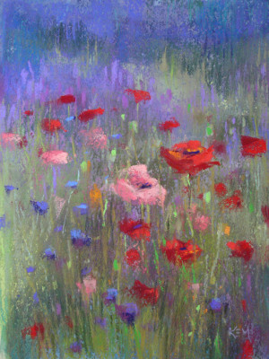 water color paintings of flowers | Purple Haze Lavender Farm Painting ...