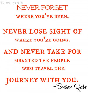Never Forget Where You’ve Been. Never Lose Sight of Where You’re ...