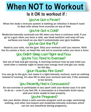 When To Not Work Out - Skip Workout