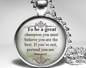 Quote Muhammad Ali Necklace, Motivational sport Pendant, Inspirational ...