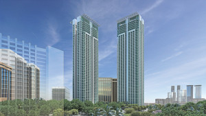 luxury residential tower rising toplete Roxas Triangle Towers