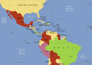 South America and Mexico Map