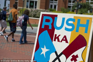 familiar sight: Fraternity and sorority rush (recruitment) signs are ...