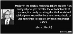 Moreover, the practical recommendations deduced from ecological ...