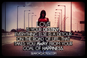 Love is your destiny, everything else is a detour on the road of life ...