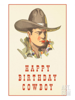 Happy Birthday Cowboy Print