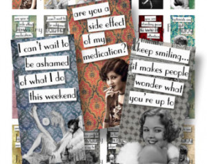 ... Digital Collage Sheet Inch Words Sayings Flappers Charleston 1920s