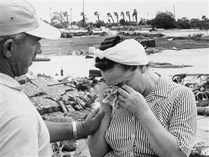 view of the wreckage after Hurricane C