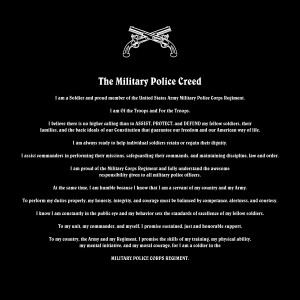 ... proud member of the United States Army Military Police Corps Regiment
