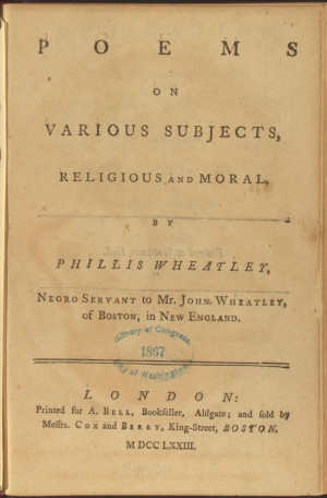 Phillis Wheatley Poems On Various Subjects