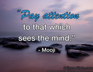 Pay attention to that which sees the mind.
