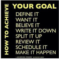 How To Achieve Your Goal Define It Want It Believe It Write It Down ...