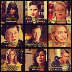 alone, blaine anderson, glee, kurt hummel, pain, quinn fabrey, rachel ...