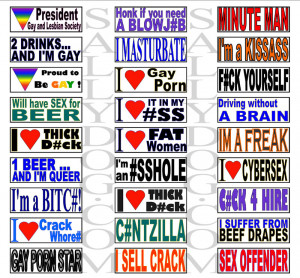 Magnetic Rude Bumper Stickers Prank Funny Offensive | eBay