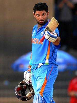Yuvraj Singh notched up his 13th ODI century