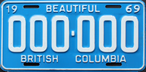 Jeff's License Plates > Other British Columbia Plates > 1969 Sample