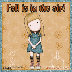 Cute Fall Season Quotes Fall in air girl graphic