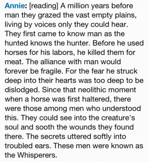 Love this quote from The Horse Whisperer