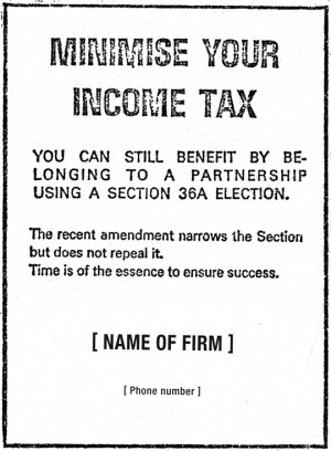Minimise tax advertisement, Australian Financial Review, 12 May 1977