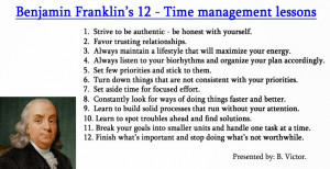 Benjamin Franklin's 12- Time management lessons