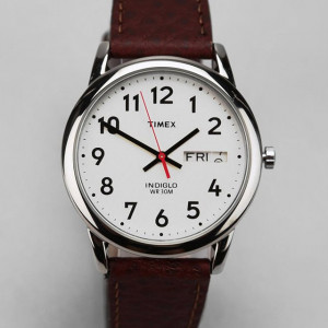 Timex Brown Leather Easy Reader WatchAnother great example of style ...