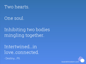 ... two bodies mingling together. Intertwined...in love..connected