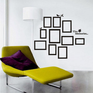 Pictures Photo Frame the memories Quote Wall Decal Sticker Living Room ...
