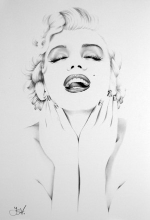 Marilyn Monroe Minimalism Original Pencil Drawing Fine Art Portrait ...