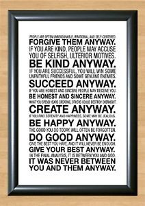 Mother-Teresa-Love-Them-Anyway-Quote-PHOTO-Print-POSTER-Motivational ...