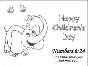Children Day Bible Quotes Coloring Pages Card