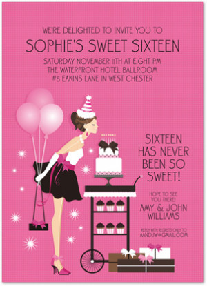 Sweet 16 Birthday Blowout Birthday Party Invitations