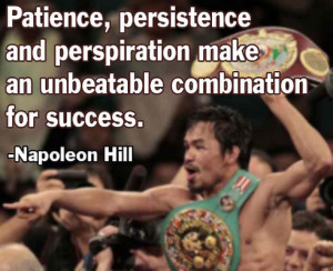 Patience, Persistence And Unbeatable