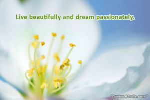 Live Beautifully and Dream Passionately