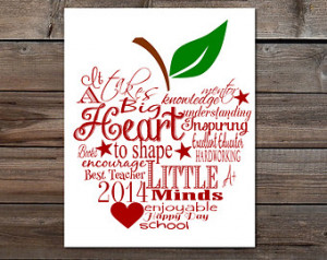 Teacher appreciation gift it takes a big heart to help shape little ...