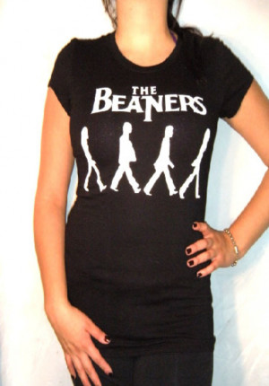 Ladies Funny Beaners Beatles Abbey Road Parody Top