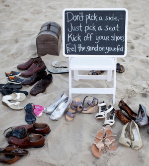 Beach Wedding Don't Pick Sides Sign