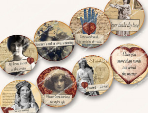 5in SHAKESPEARE LOVE QUOTES circles for jewelry pendants bezel ...