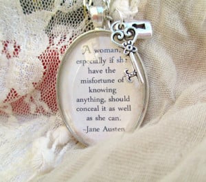 Jane Austen quote pendant