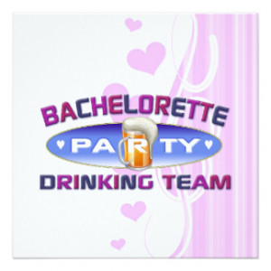 bachelorette drinking team party bridal wedding personalized invites