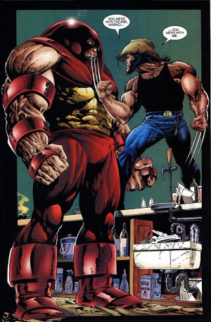 Juggernaut's punch doesn't phase Gladiator.