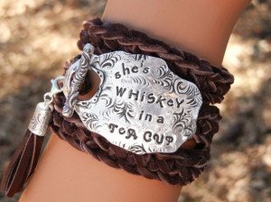 Quote Jewelry, Sterling Silver Leather Wrap Bracelet by HappyGoLicky ...