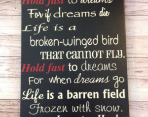 Langston H ughes Poem Wood Sign Subway Art Wall Decor Inspirational ...