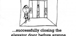 happiness is an old friend happiness is being alone in elevator