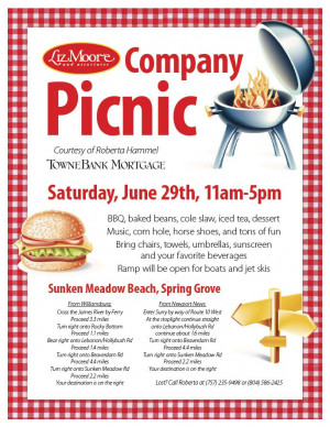 Mark your calendars! Our company picnic, courtesy of Roberta Hammel of ...