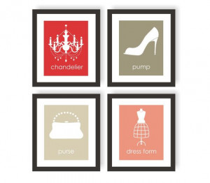 Girl Bedroom Art - Choose Colors, Tween Girl Room, Fashion Wall decor ...