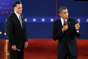 ... candidate Mitt Romney met on Tuesday at New York's Hofstra University