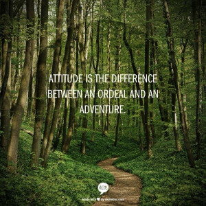 Attitude is the Difference between an Ordeal and an Adventure