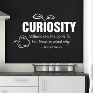 ... Curiosity Millions Saw The Apple Fall Wall Sticker Life Quote Wall Art