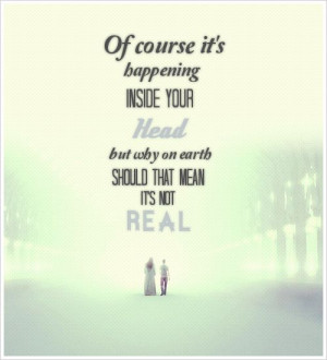 Of course it’s happening inside your head, but why on earth should ...