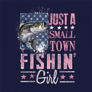 Home Womens T-Shirts Fishing T-Shirts Small Town Girl - Bass